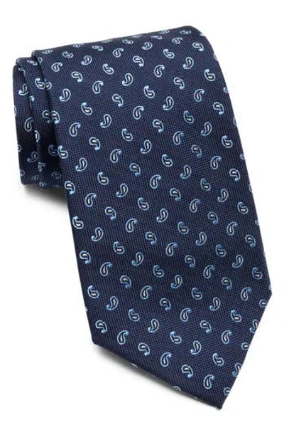 Brooks Brothers Mini Paisley Silk Blend Tie In Blue