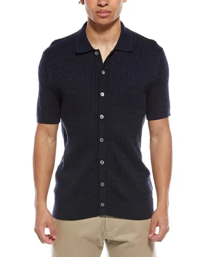 Brooks Brothers Mini Spencer Cable Cardigan In Blue