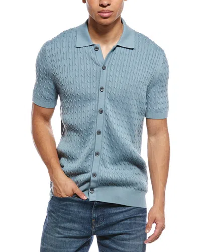 Brooks Brothers Mini Spencer Cable Cardigan In Blue