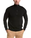 Brooks Brothers Fine Merino Wool Half-zip Sweater In Black