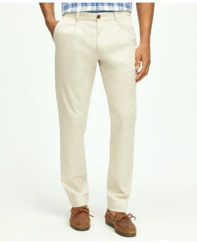 Brooks Brothers Modern Pleated Chino Pants | Oatmeal | Size 36 30