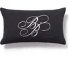 Brooks Brothers Bb Monogram Decorative Lumbar Throw Pillow In Black