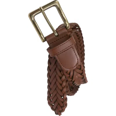 Brooks Brothers Natural Wax Pull Up Leather Belt In Brown