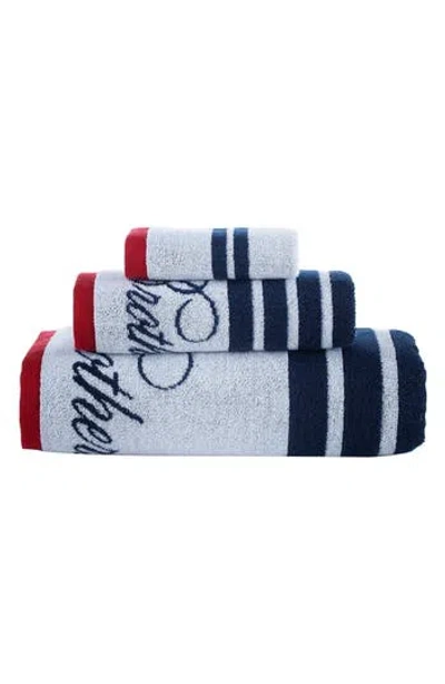 Brooks Brothers Nautical 3-piece Towel Set In Blue