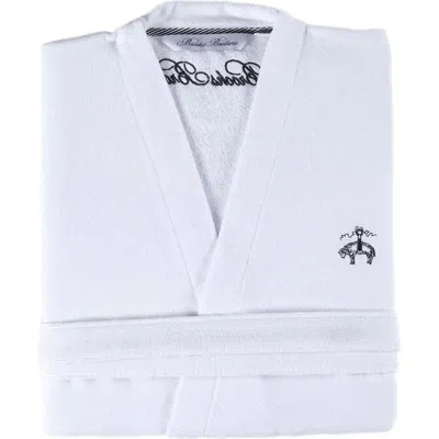 Brooks Brothers Nautical Blanket Cotton Robe In White