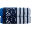 Brooks Brothers Nautical Blanket Stripe 2-pack Turkish Cotton Bath Sheets In Blue
