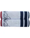 Brooks Brothers Nautical Blanket Stripe 2pc Bath Sheets In White