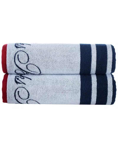 BROOKS BROTHERS BROOKS BROTHERS NAUTICAL BLANKET STRIPE 2PC BATH SHEETS