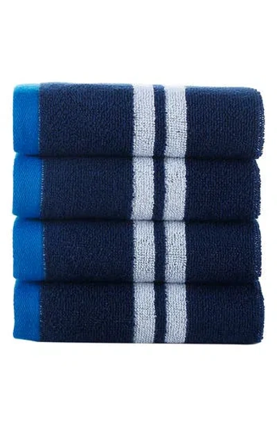 Brooks Brothers Nautical Blanket Stripe 4-pack Turkish Cotton Hand Towels In Blue