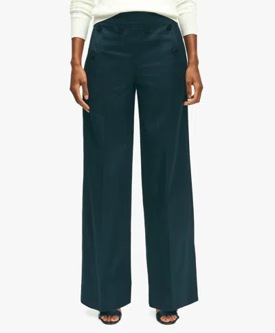 Brooks Brothers Navy Cotton Twill Wide-leg Sailor Trousers