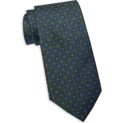 Brooks Brothers Neat Floral Silk Blend Tie In Green