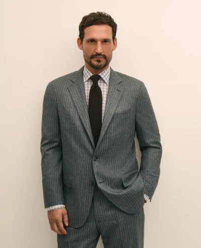 Brooks Brothers No. 1 Sack Suit In Pinstripe Wool Flannel In Gray