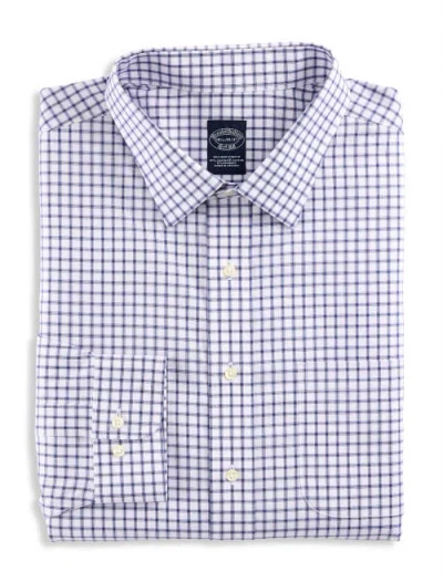 Brooks Brothers Non-iron Check Dress Shirt In Navy