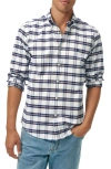 Brooks Brothers Non-iron Plaid Cotton Stretch Oxford Cloth Button-down Shirt In White/navy Bold Check