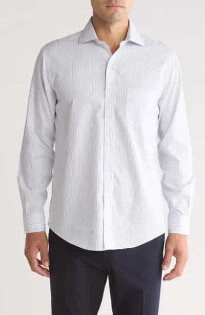 Brooks Brothers Non-iron Regular Fit Cotton Twill Dress Shirt In Blue Double Stripe