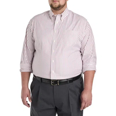Brooks Brothers Non-iron Striped Dress Shirt In Burgundy
