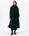 Brooks Brothers Notch Collar Coat In Water-repellent Brushed-twill Wool In Black