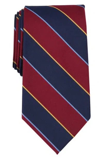 Brooks Brothers Og Stripe Silk Blend Tie In Dark Red