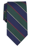 Brooks Brothers Og Stripe Silk Blend Tie In Navy