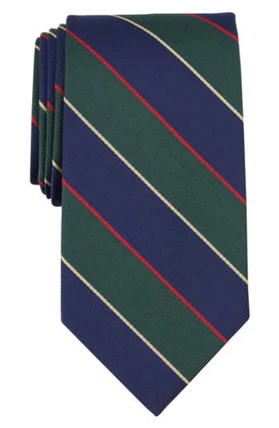 Brooks Brothers Og Stripe Silk Blend Tie In Navy