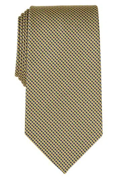 Brooks Brothers Og Tonal Basketweave Silk Blend Tie In Gold