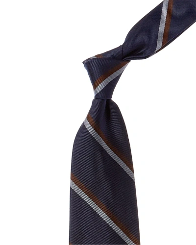 Brooks Brothers Open Blue Stripe Silk Tie