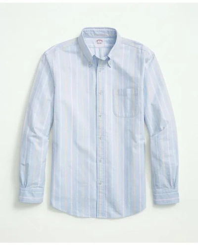 Brooks Brothers Original Polo Button-down Oxford Shirt In Archive Stripe In Light Blue