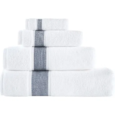 Brooks Brothers Ottoman Rolls 2-pack Turkish Cotton Bath Sheets In White/anthracite