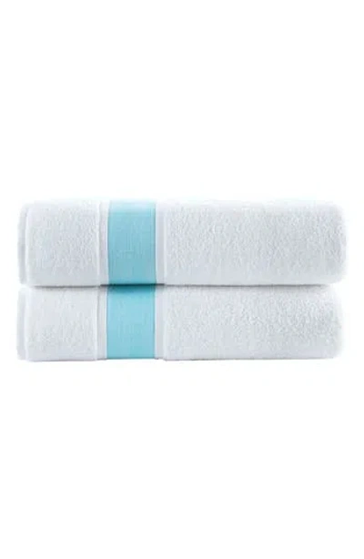 Brooks Brothers Ottoman Rolls 2-pack Turkish Cotton Hand Towels In Sea Glass