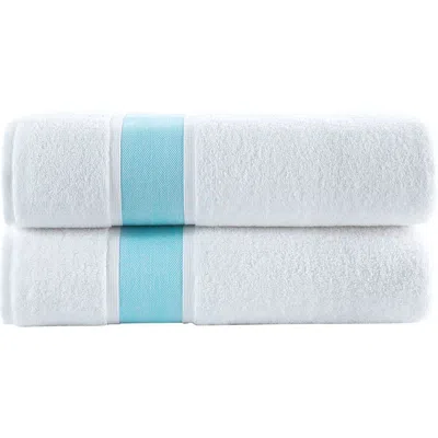 Brooks Brothers Ottoman Rolls 2-pack Turkish Cotton Hand Towels In Blue