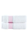 Brooks Brothers Ottoman Rolls 2-pack Turkish Cotton Hand Towels In Pink