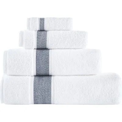 Brooks Brothers Ottoman Rolls 2-pack Turkish Cotton Hand Towels In Navy/white