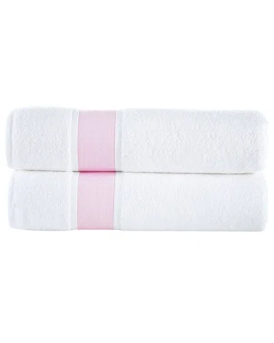 Brooks Brothers Ottoman Rolls 2 Pcs Bath Sheets In Pink