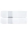 Brooks Brothers Ottoman Rolls 2 Pcs Bath Towels In Silver