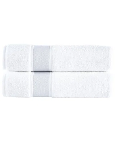 Brooks Brothers Ottoman Rolls 2pc Bath Towels In Silver
