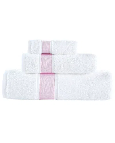 Brooks Brothers Ottoman Rolls 3pc Towel Set In Pink