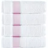 Brooks Brothers Ottoman Rolls 4-pack Turkish Cotton Bath Towels In Pink