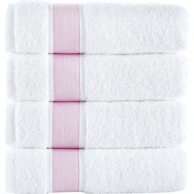 Brooks Brothers Ottoman Rolls 4-pack Turkish Cotton Bath Towels In Pink