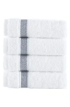 Brooks Brothers Ottoman Rolls 4-pack Turkish Cotton Hand Towels In White/navy
