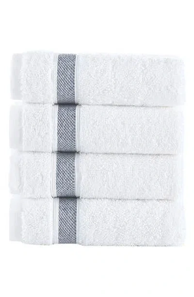 Brooks Brothers Ottoman Rolls 4-pack Turkish Cotton Hand Towels In White/navy