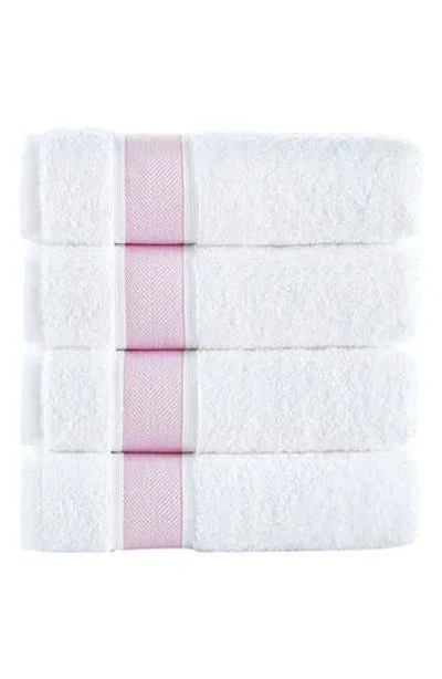 Brooks Brothers Ottoman Rolls 4-pack Turkish Cotton Hand Towels In Pink