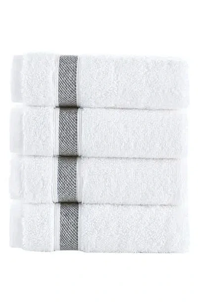Brooks Brothers Ottoman Rolls 4-pack Turkish Cotton Wash Cloths In Gray