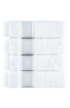 Brooks Brothers Ottoman Rolls 4-pack Turkish Cotton Wash Cloths In White/silver
