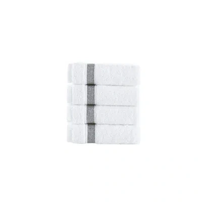 Brooks Brothers Ottoman Rolls 4 Pcs Wash Towels In Anthracite