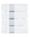 Brooks Brothers Ottoman Rolls 4pc Wash Towels In Silver
