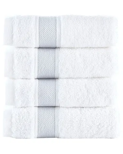 Brooks Brothers Ottoman Rolls 4pc Wash Towels In Silver