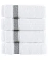 Brooks Brothers Ottoman Rolls 4pc Wash Towels In Silver