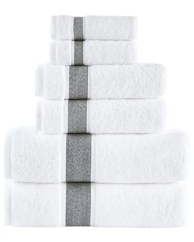 Brooks Brothers Herringbone 6-piece Towel Set In White