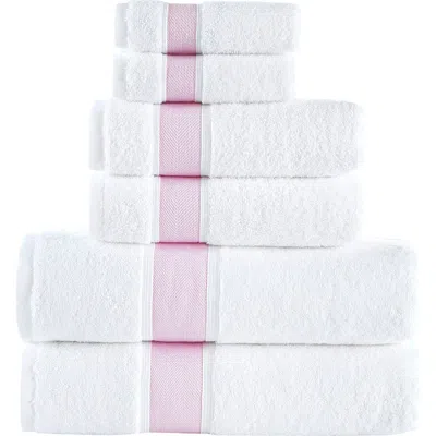 Brooks Brothers Ottoman Rolls 6-piece Towel Set In Pink