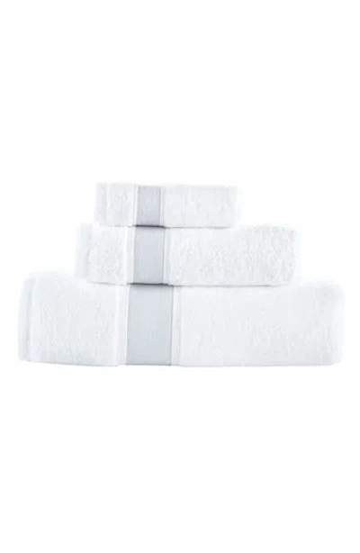 Brooks Brothers Ottoman Rolls 6-piece Towel Set In Silver/ White